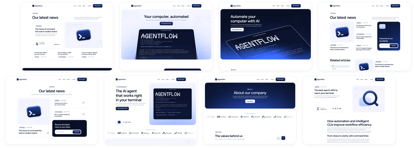 Agentflow - Buy Now On Webflow - Terminal AI Webflow Template