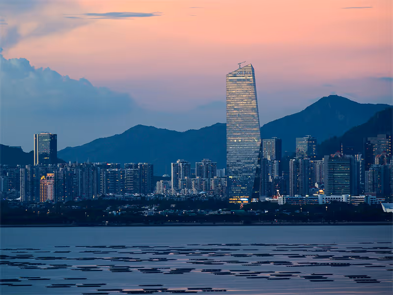 Shenzen cityscape - MobiWire's ODM sourcing team and factory.