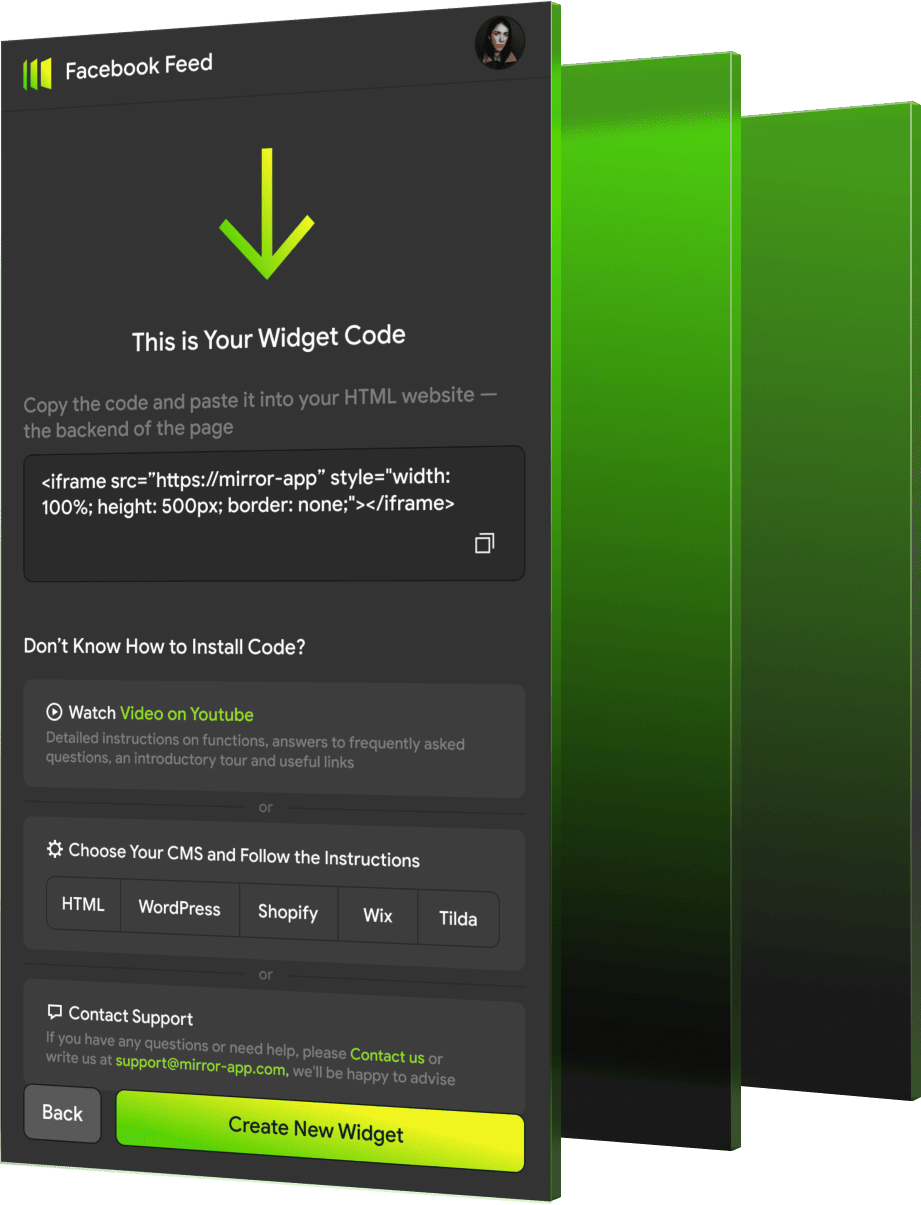 Add a Dynamic Facebook Widget on Your WebSite - Mirror App 17