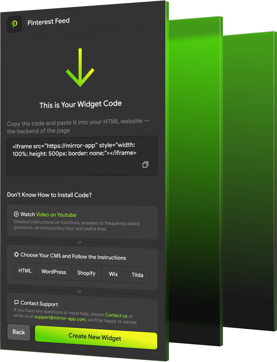 Easily embed Pinterest Widget on Your Website - Mirror App 17