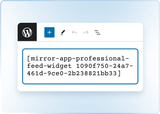 Pega el shortcode del feed de LinkedIn en el editor de páginas de WordPress