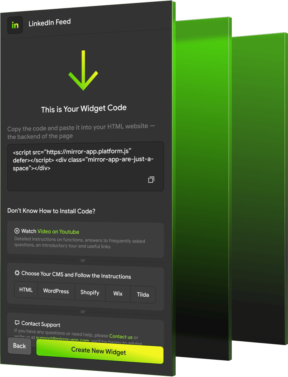Boost Your WebSite with a LinkedIn Feed Widget - Mirror App 13