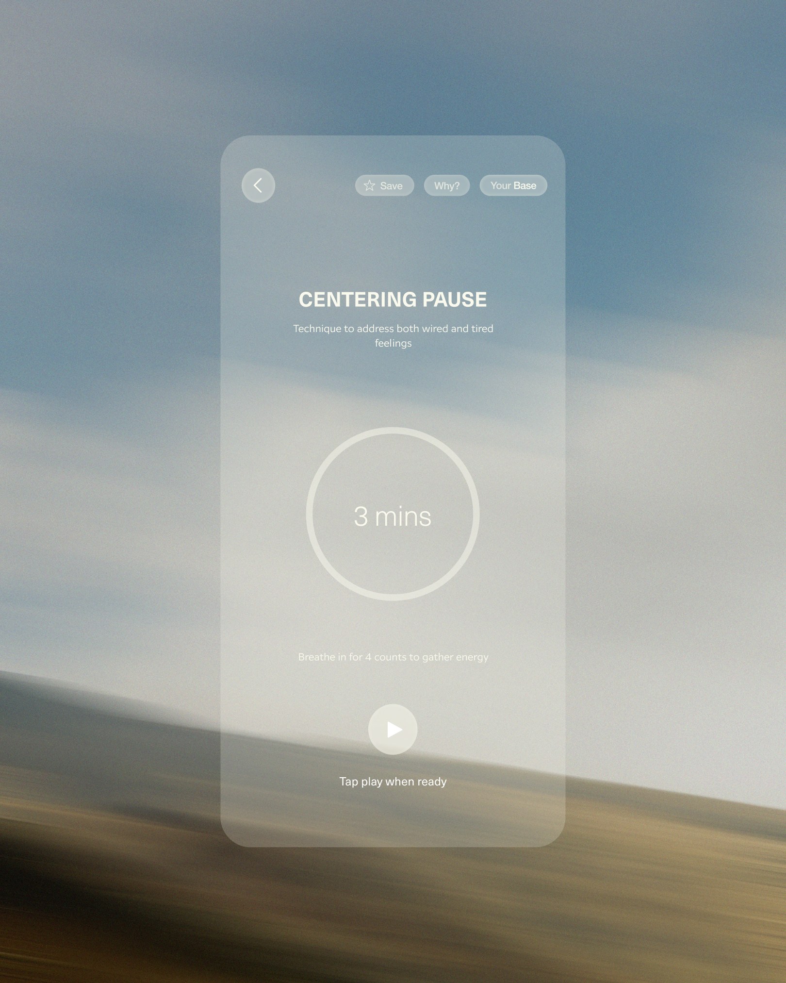 Baseline app screen over a soft-focus green background