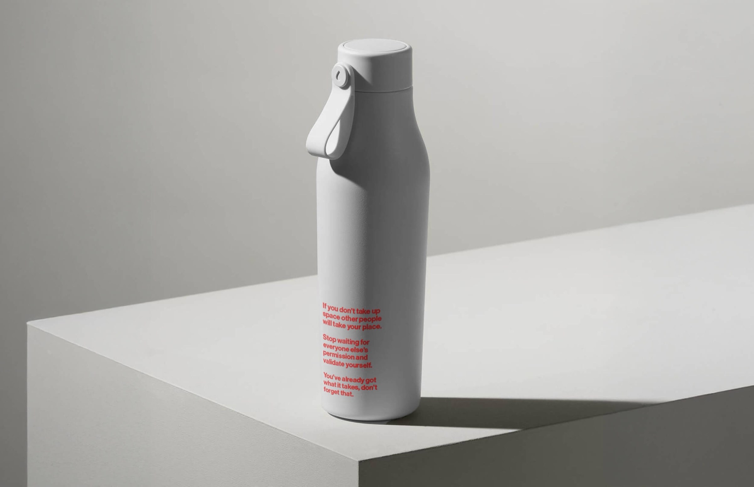 F*ck Being Humble branded spray can on a pedestal