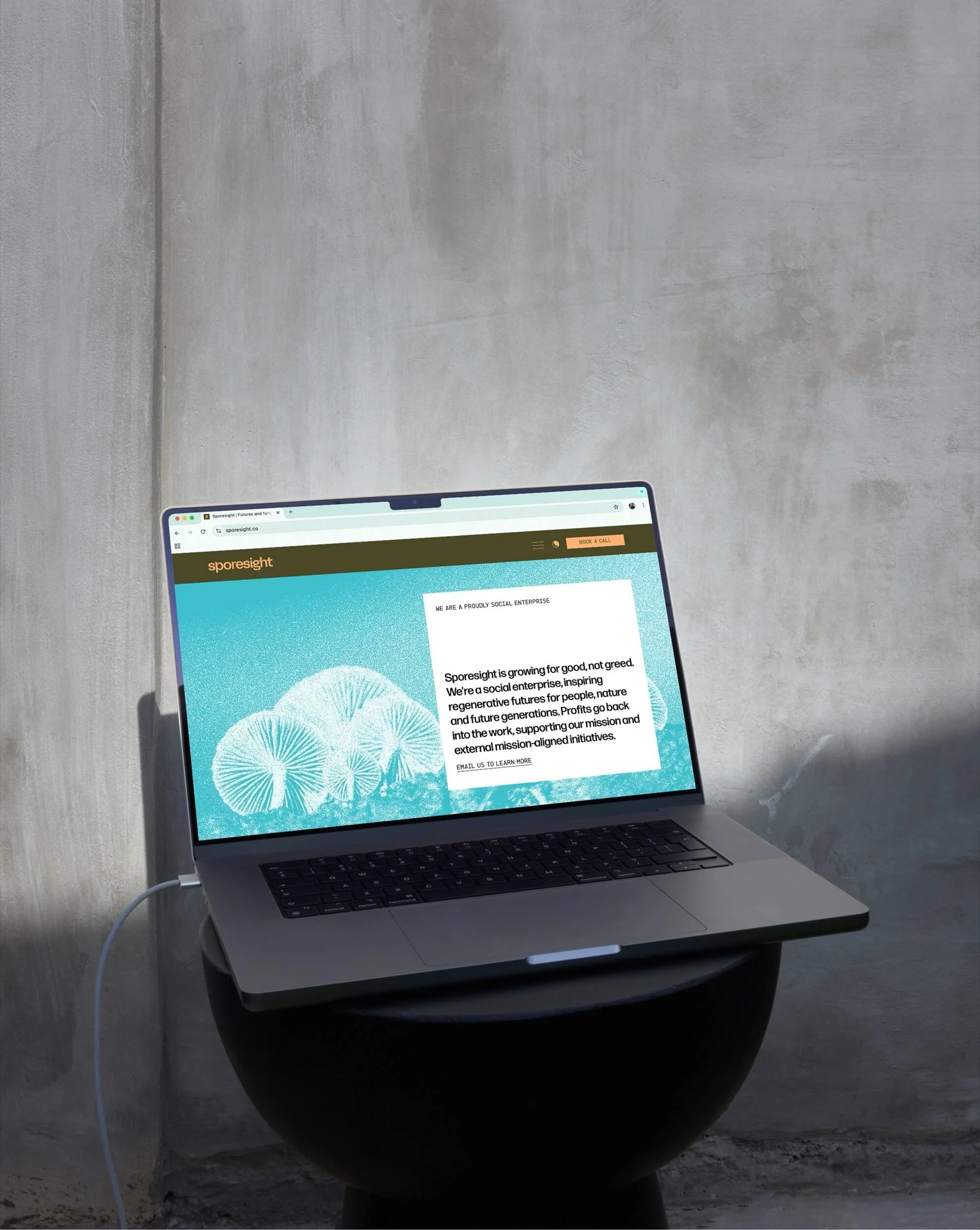 Sporesight website design mockup