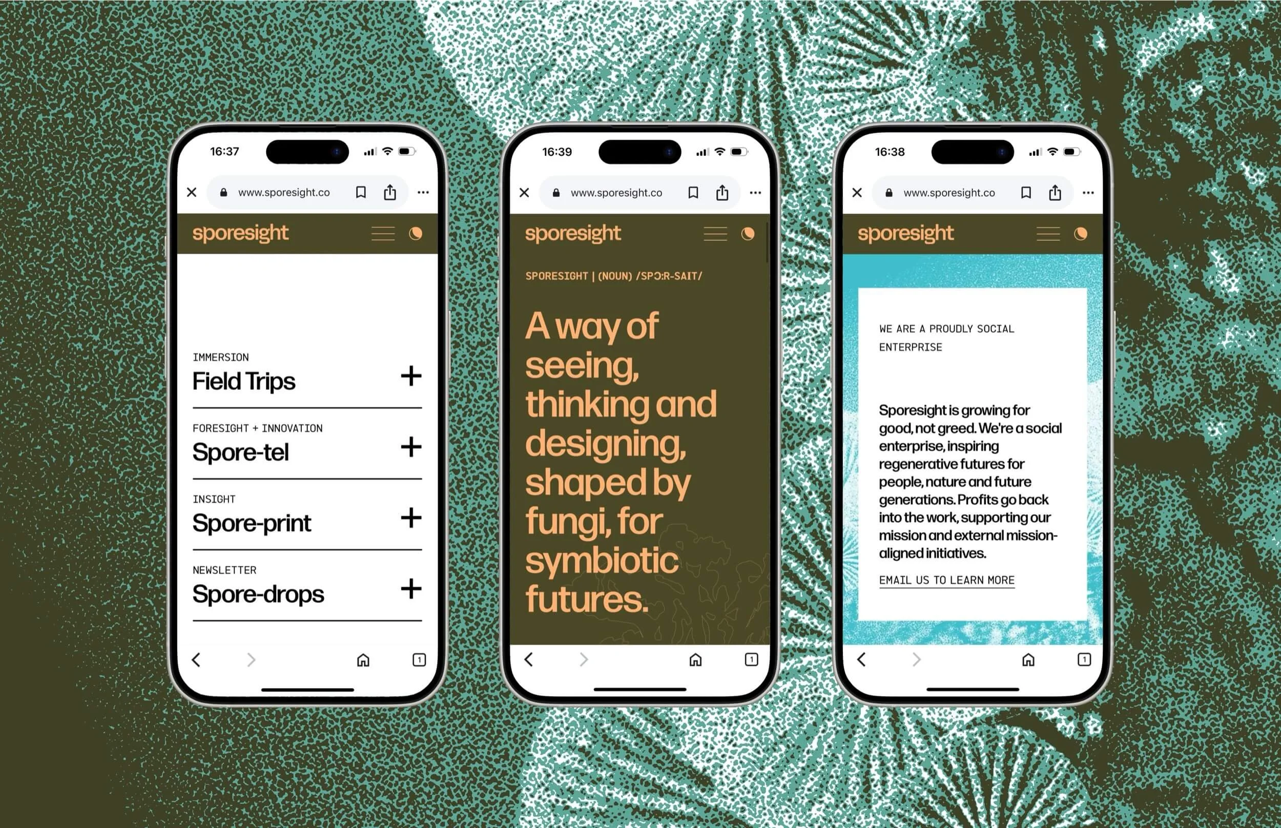 Sporesight mobile website design