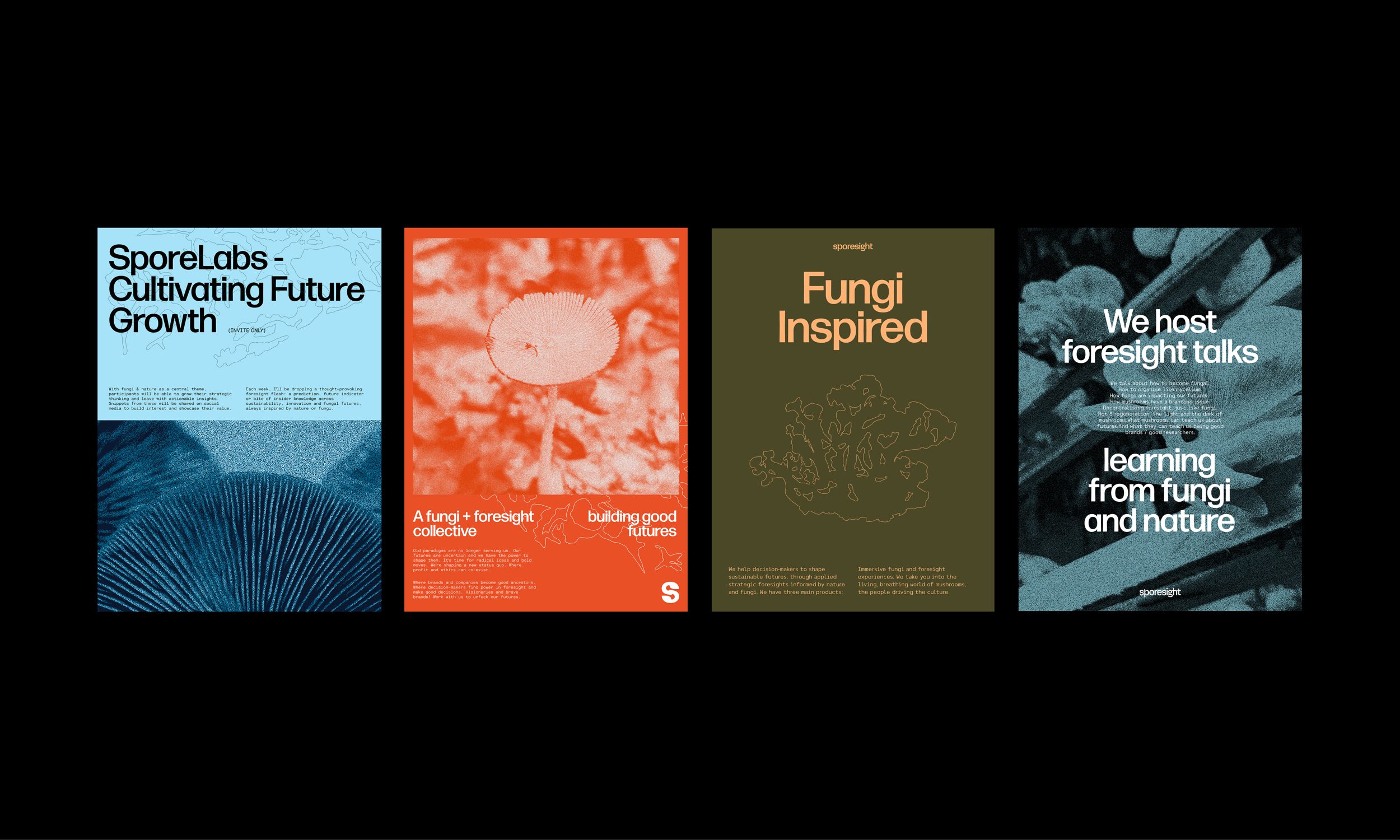 Sporesight poster series exploring fungi and foresight