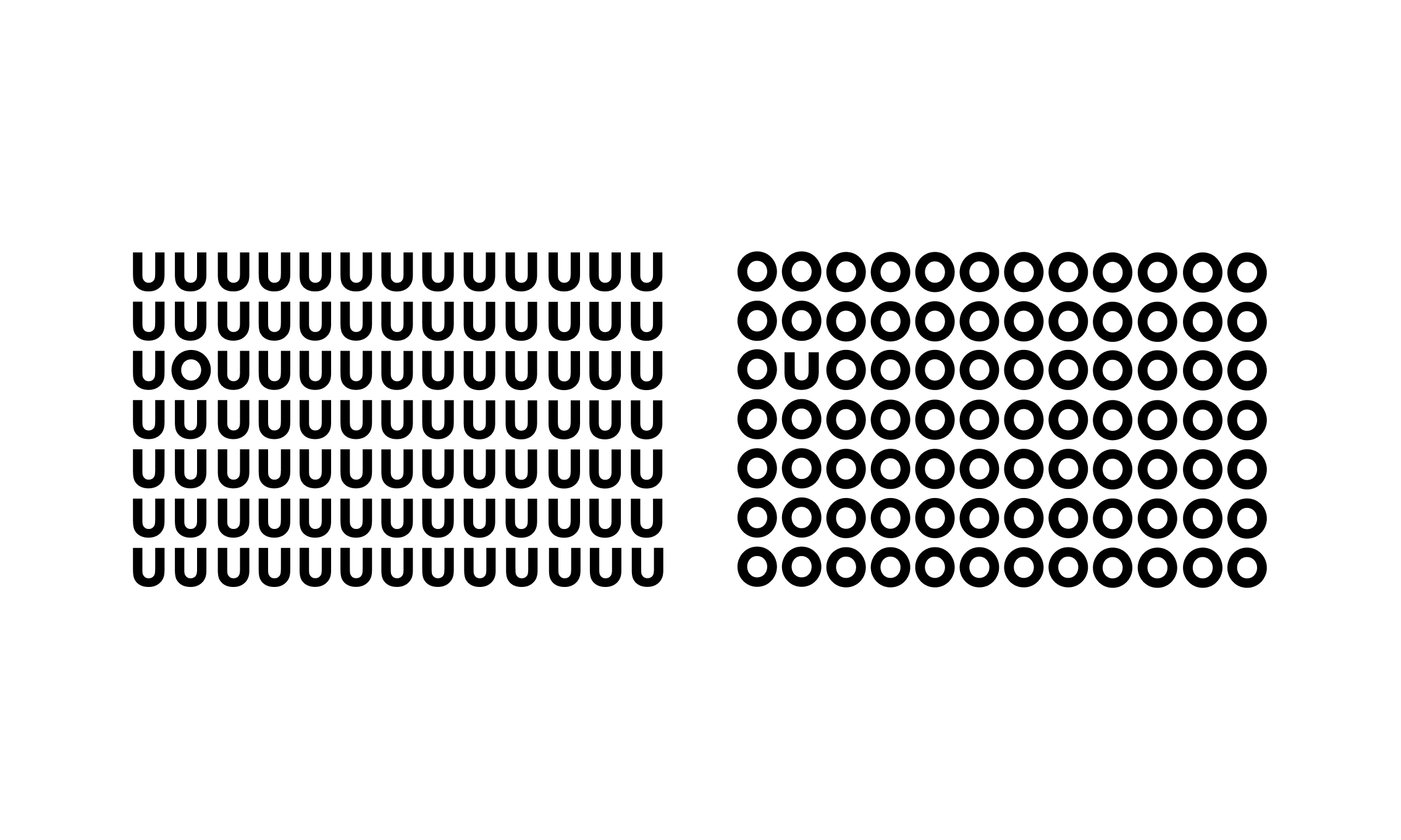 Odd Universe black monogram repeat pattern on white