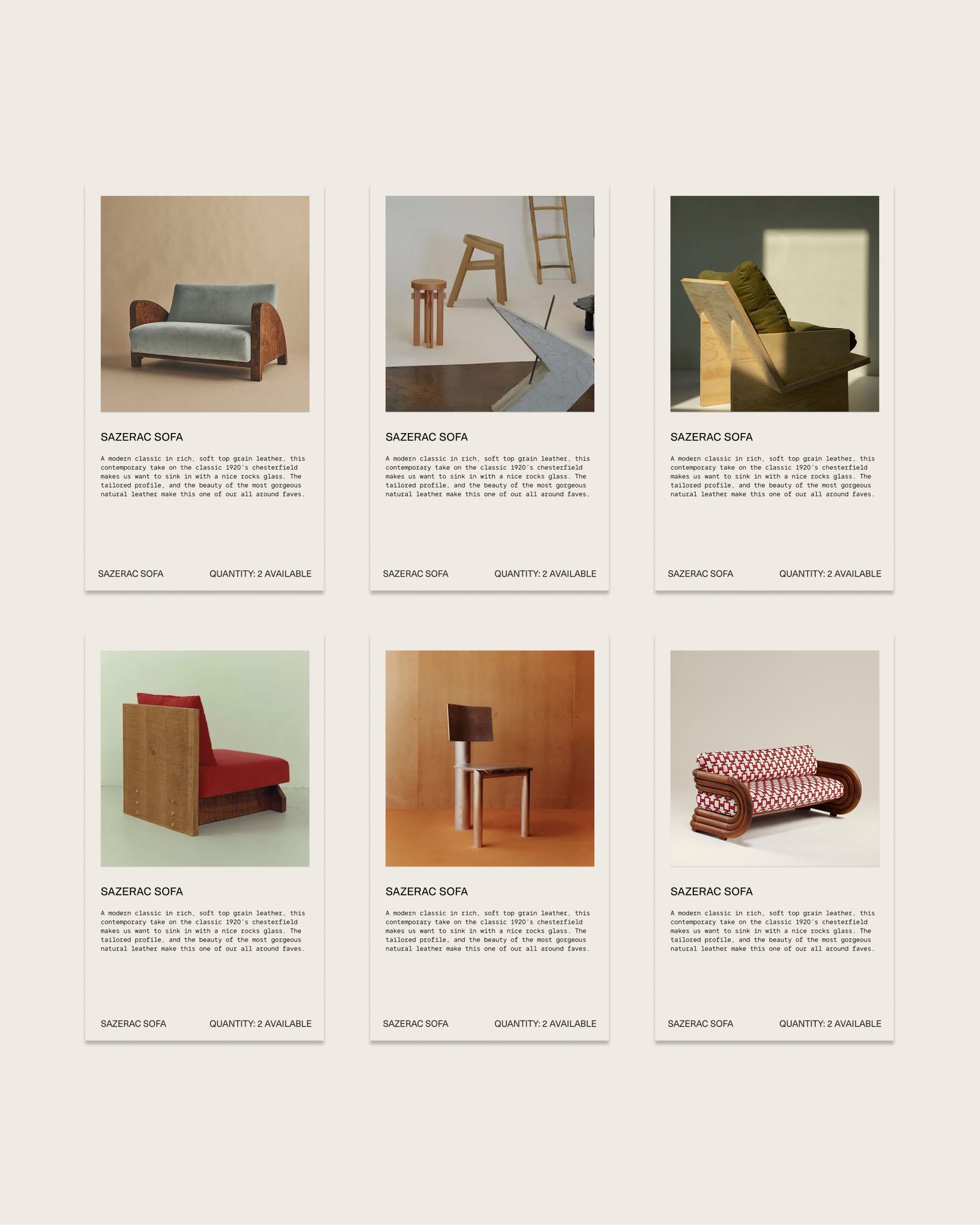 Patina Instagram grid of product and mood posts