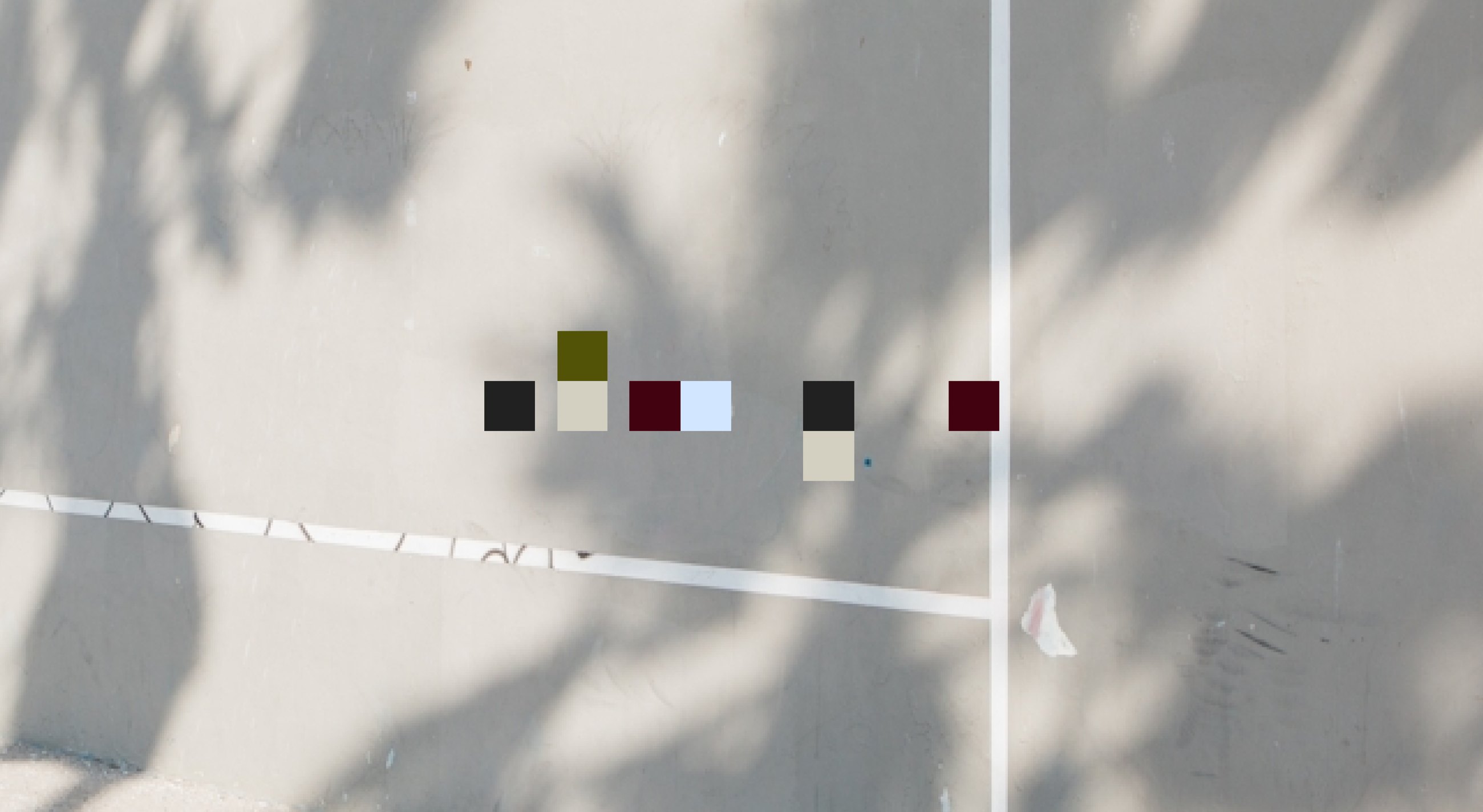 Real Impact Hub colour palette swatches in olive, cream, charcoal and red