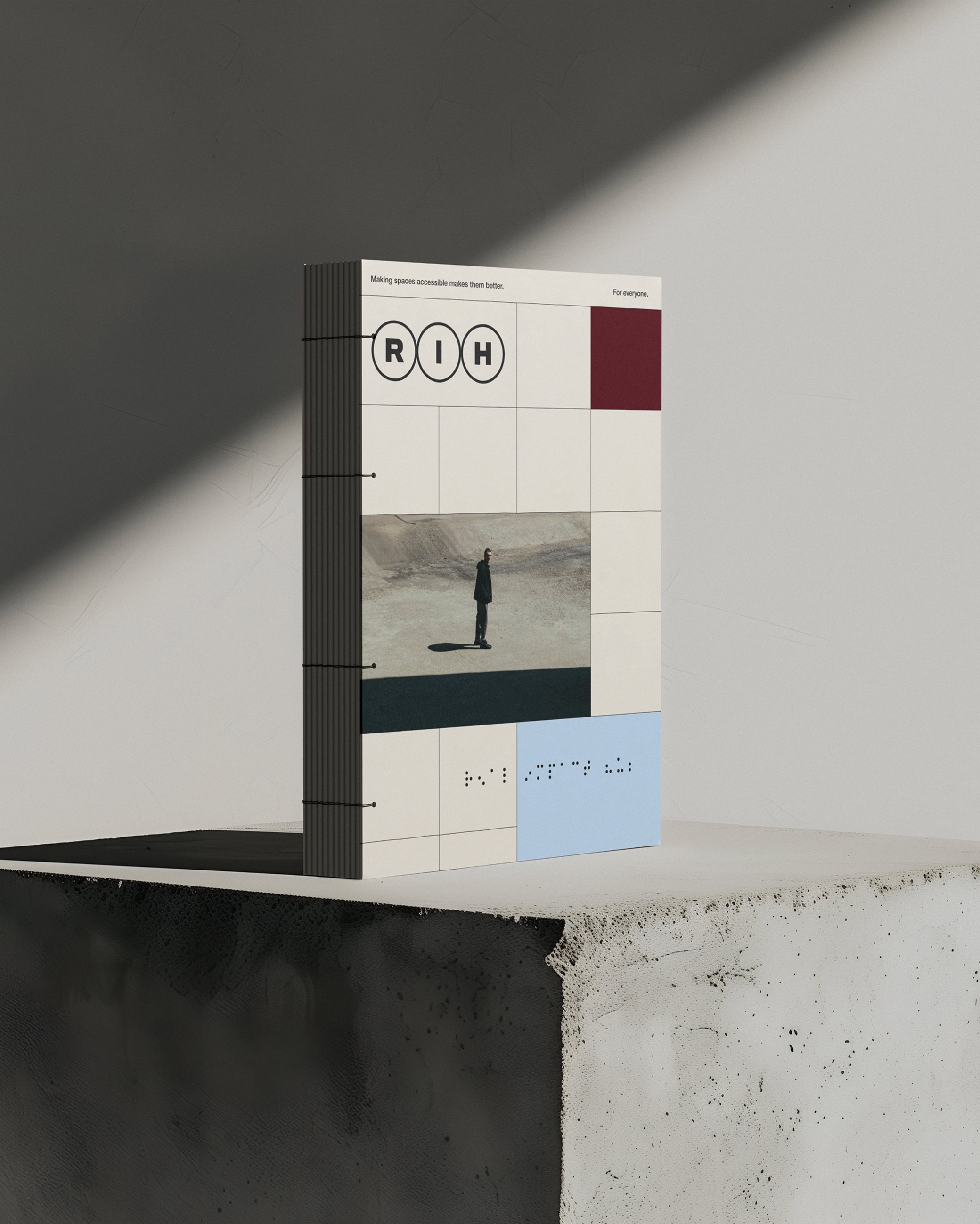 Real Impact Hub printed report standing on a plinth