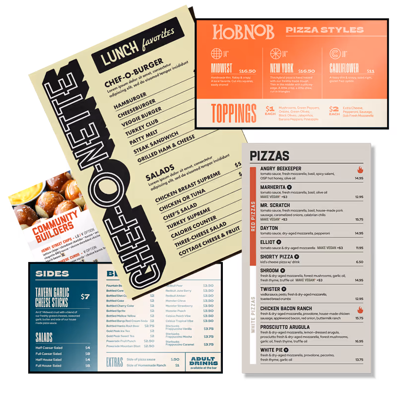 Restaurant menu design