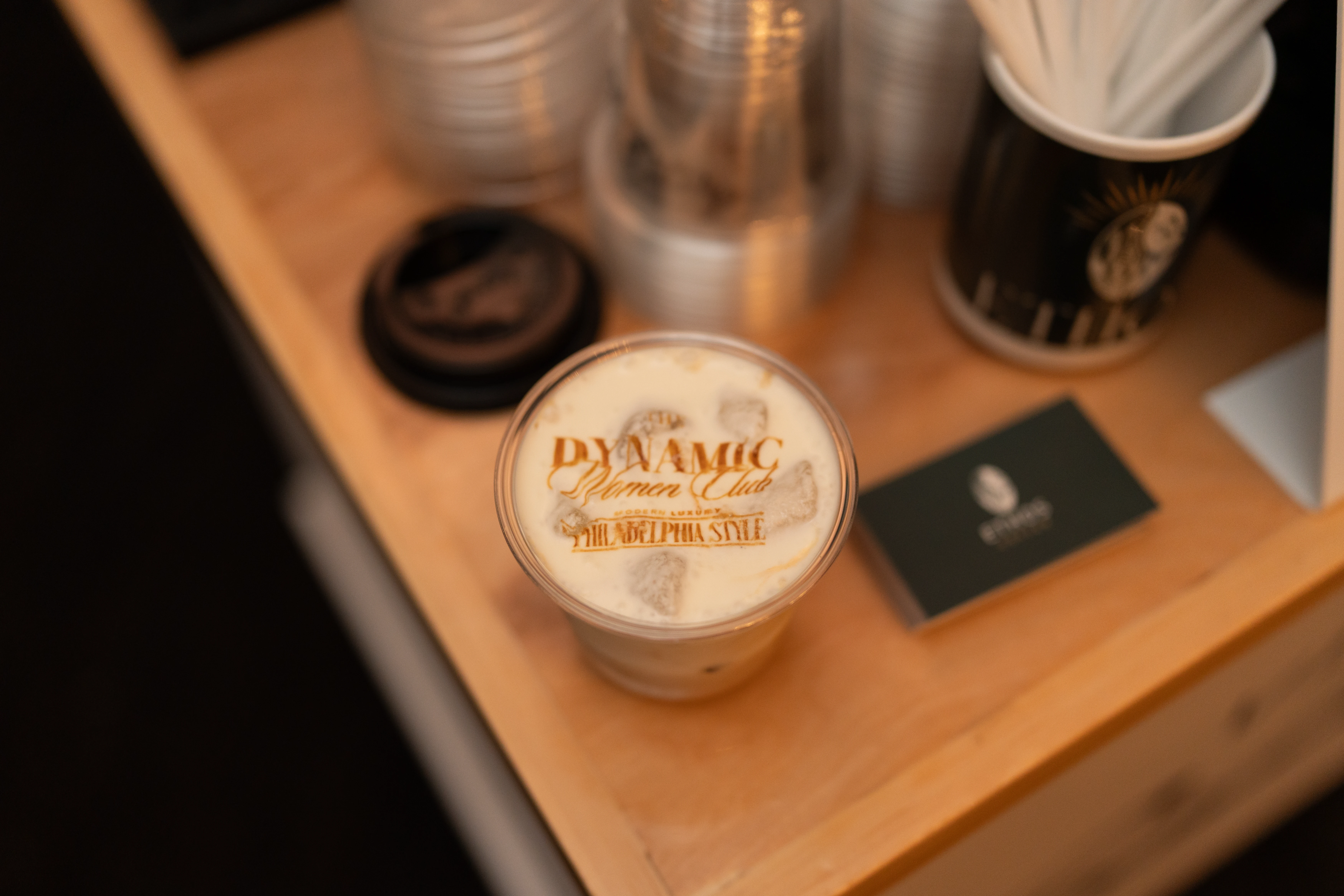 Ripple printed Ethos Coffee logo in the foam of a latte