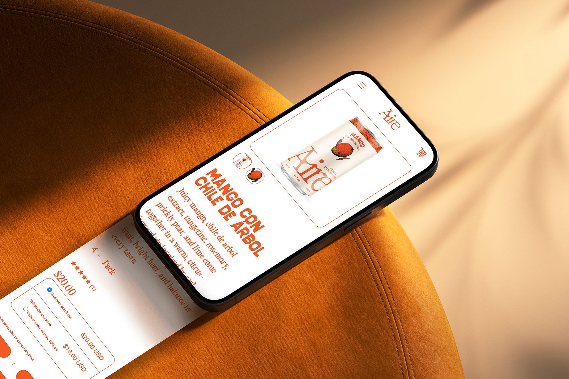 Aire homepage design