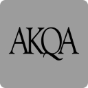 The black text letters A K Q A on a gray background.