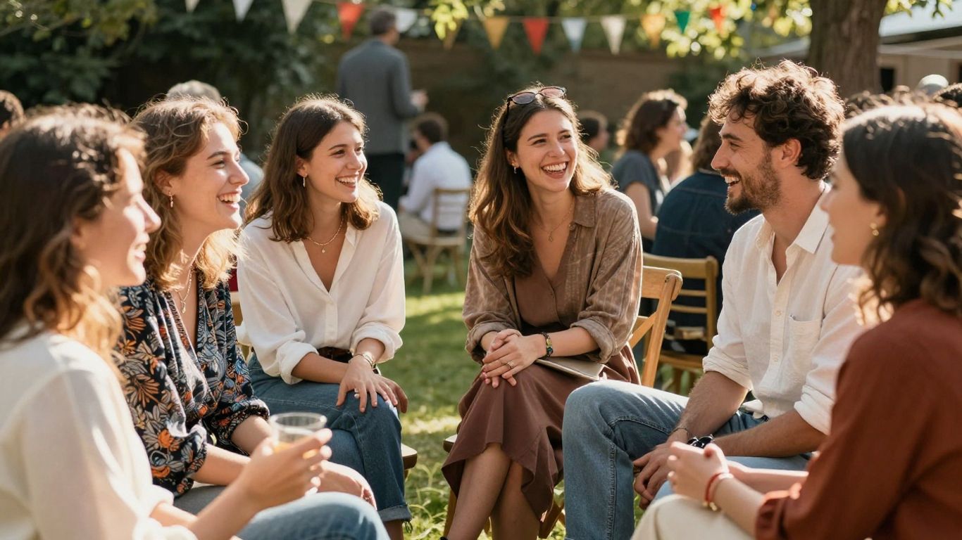 People celebrating a special event with smiles and laughter.
