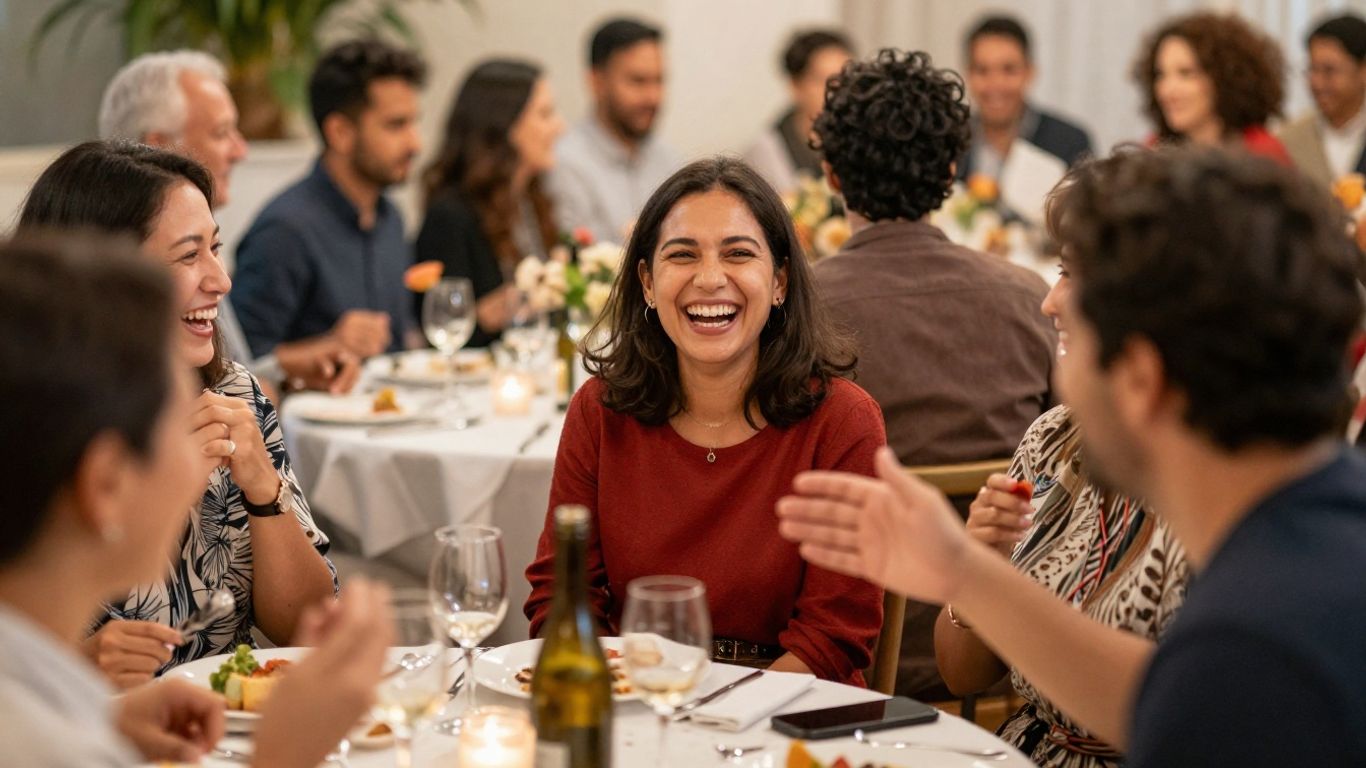 People celebrating at a special event, natural lighting.