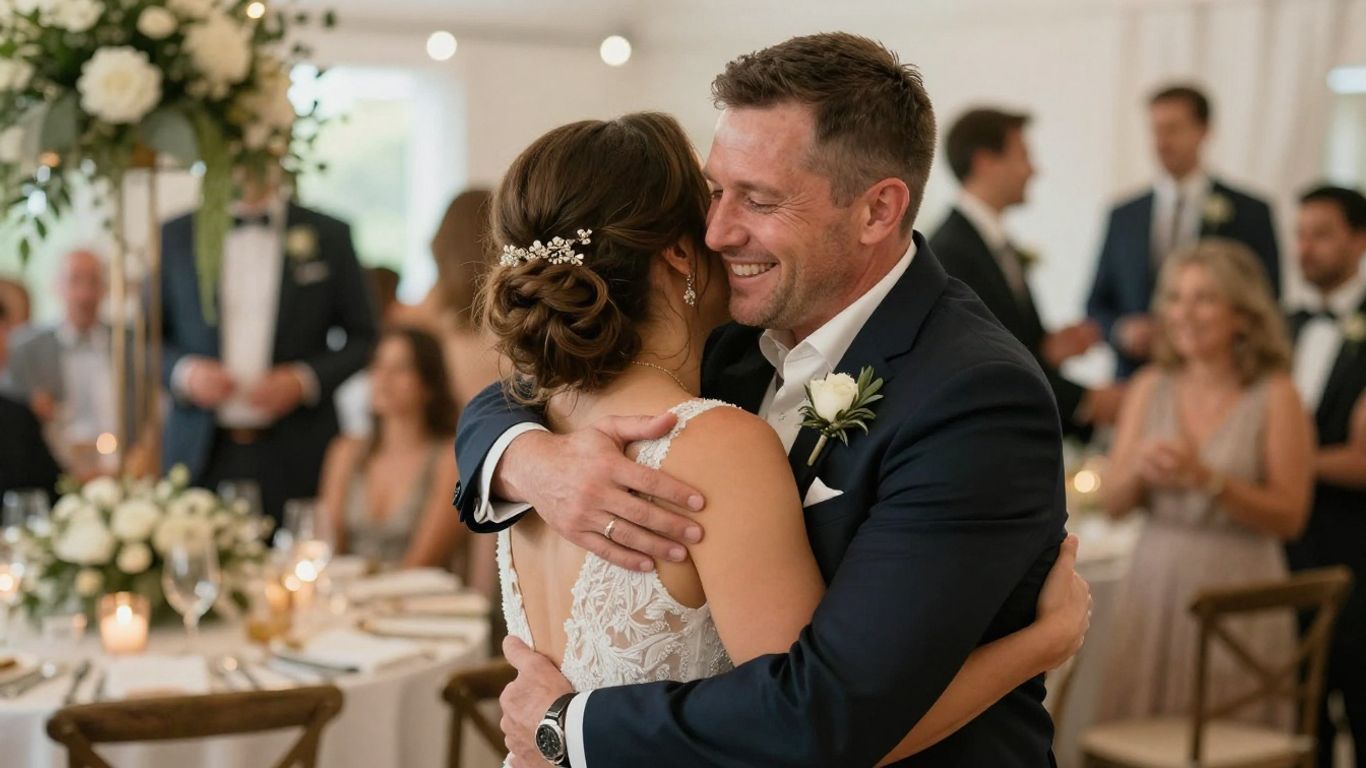 Couple celebrating anniversary at a beautifully decorated event.