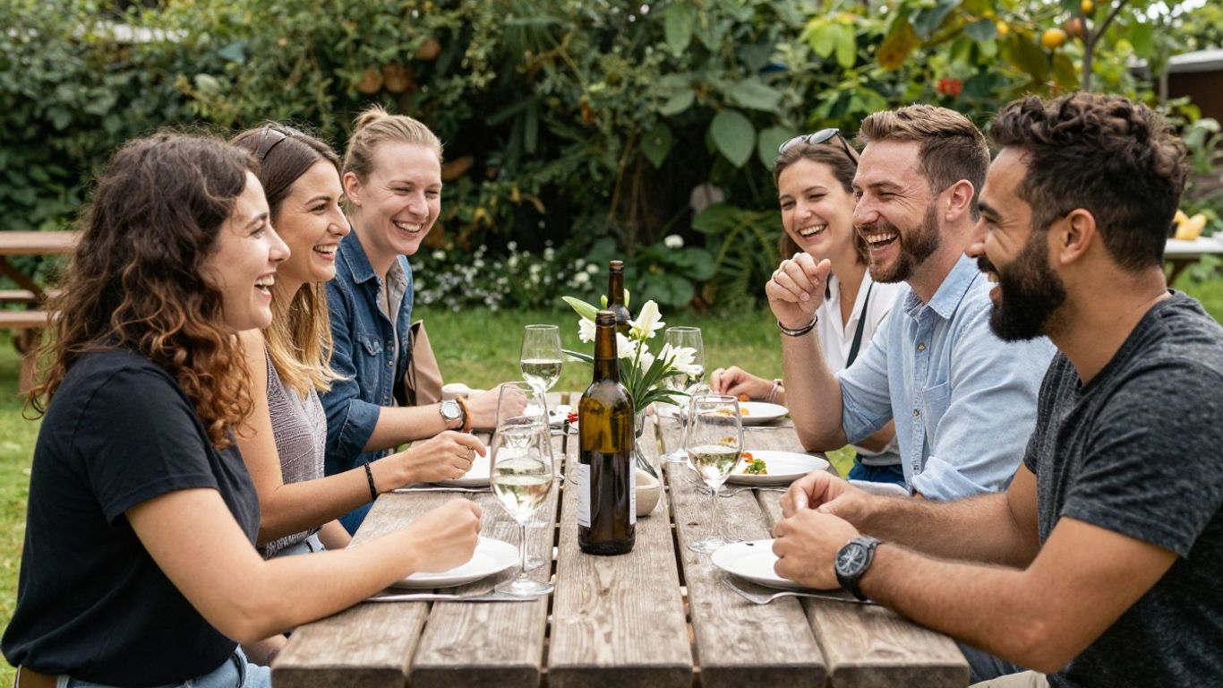 Gathering friends for an outdoor celebration