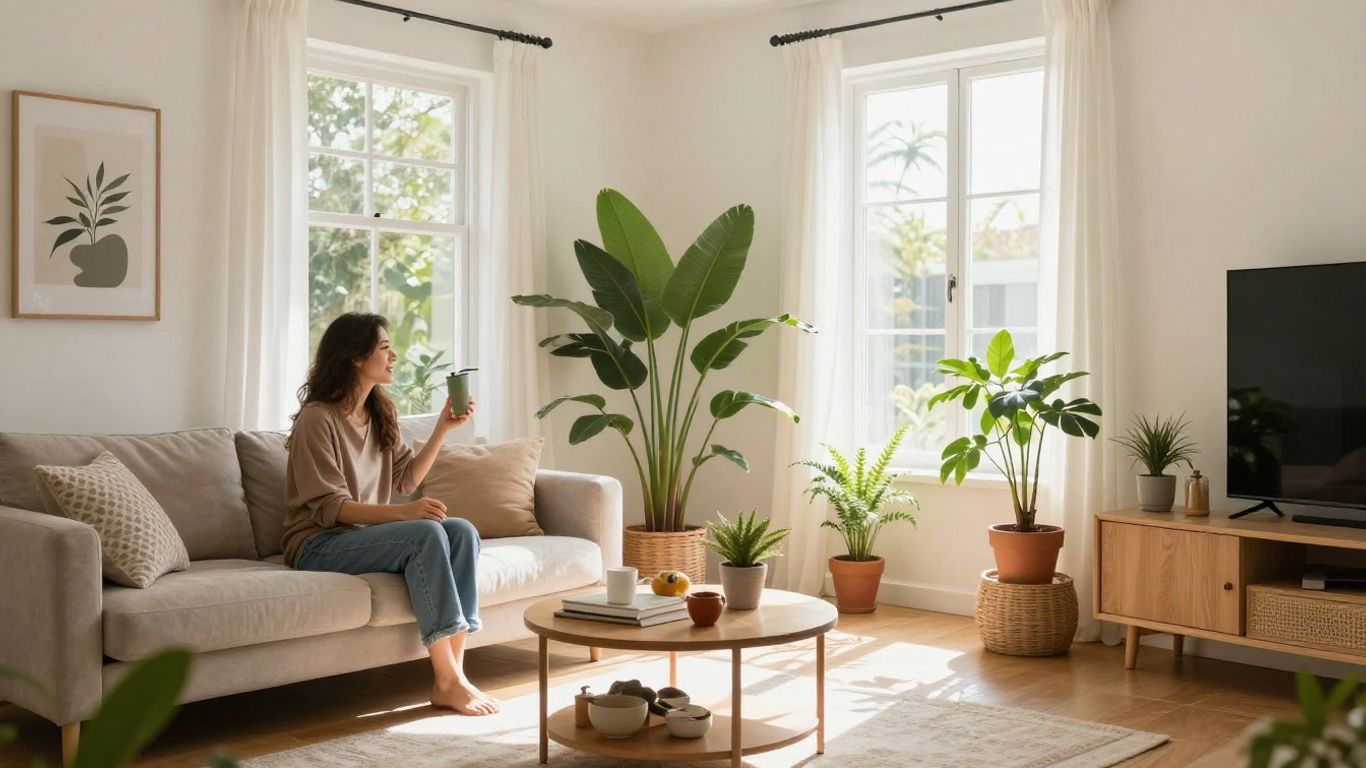 Sunlight streaming into a cozy housewarming event