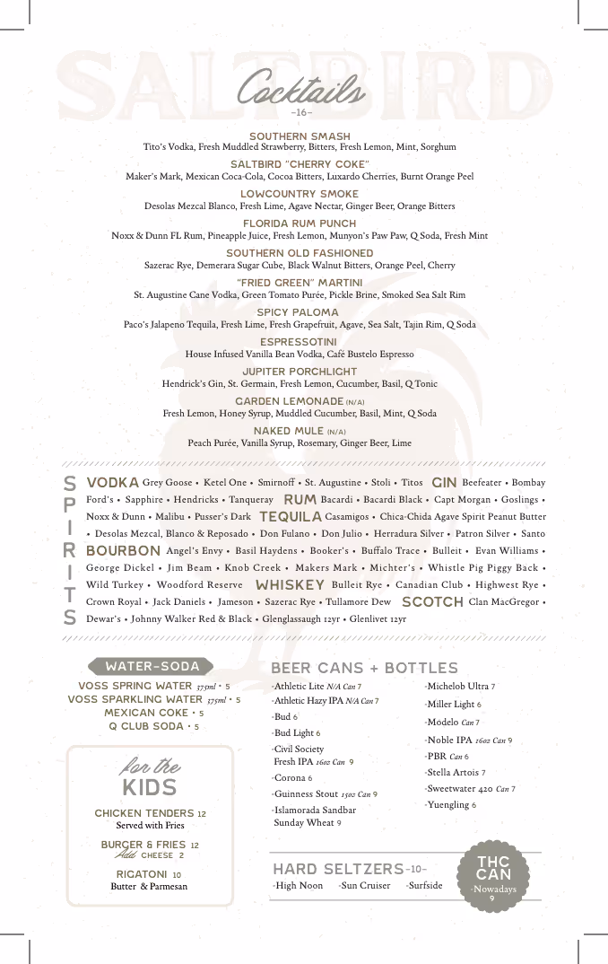 food menu