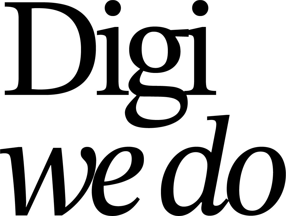 Black text saying 'Digi we do' in a serif font on a transparent background.