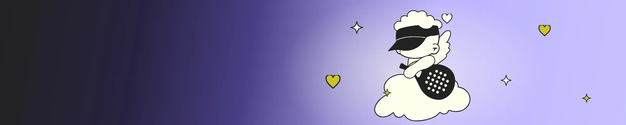 SinglesPlay: Cupidonul cu rachetă de padel, pe un nor, cu inimioare