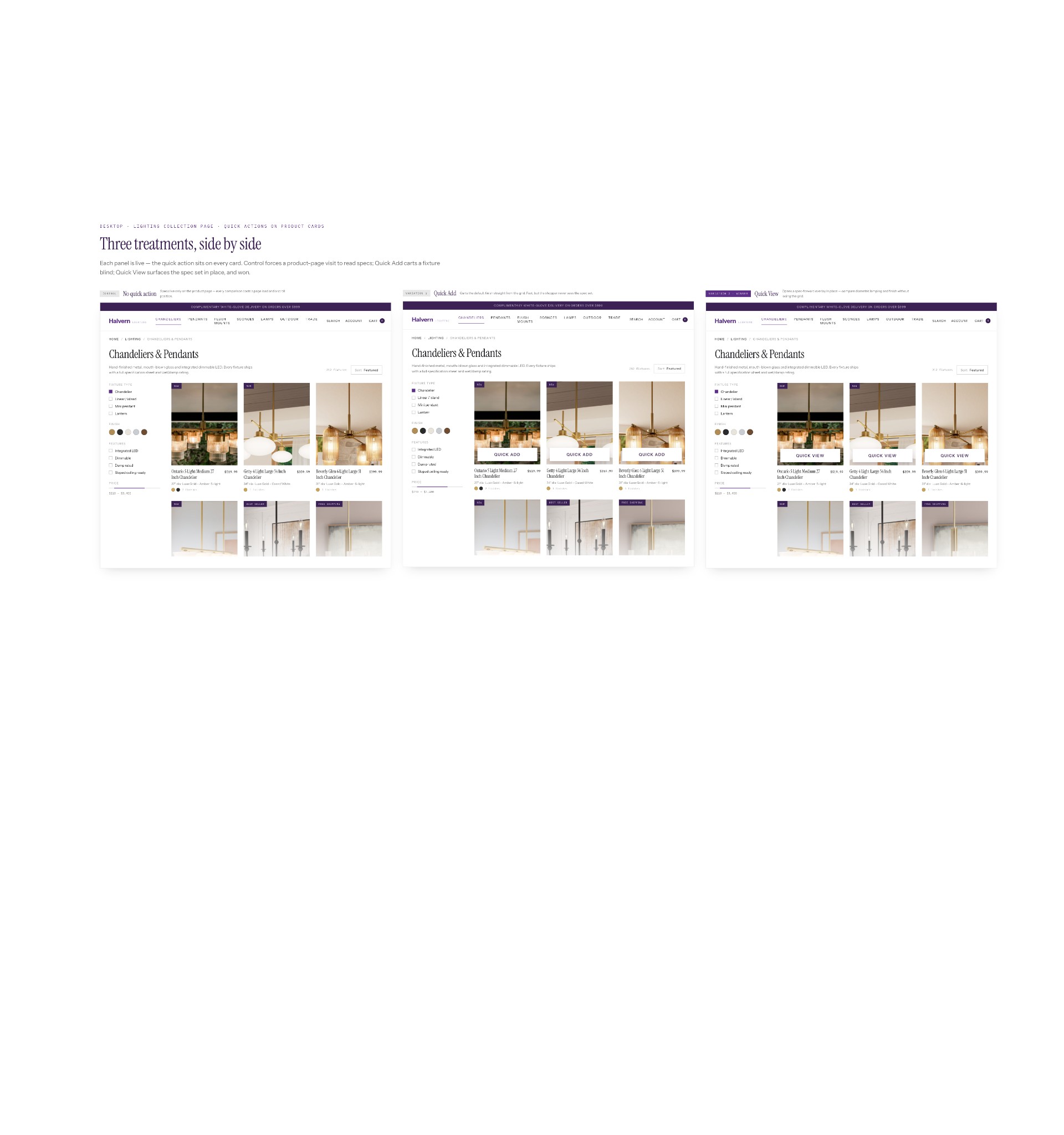 Adding a "Quick View" option to a product list increased purchase conversion by 13.4%