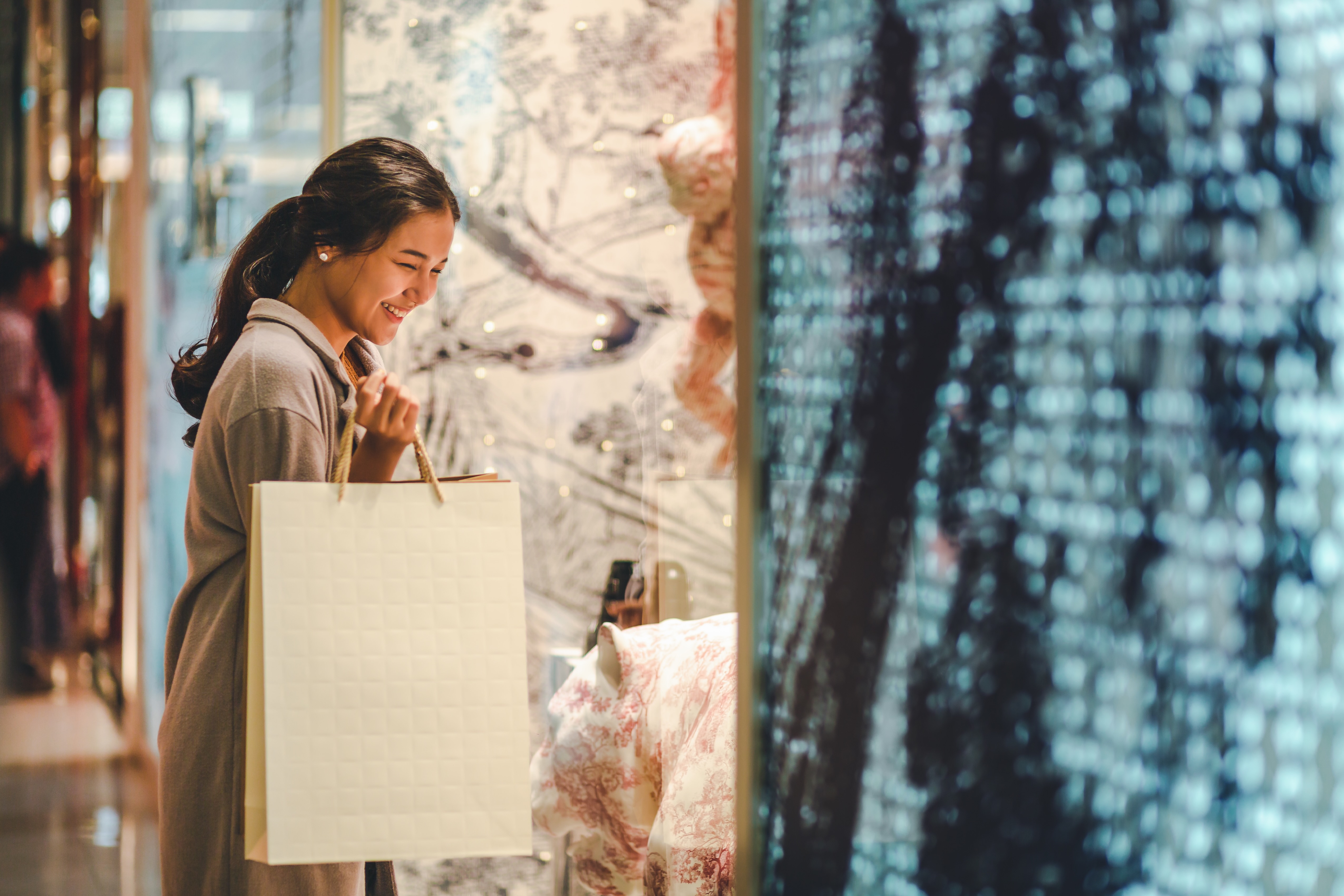 Woman shopping stock image