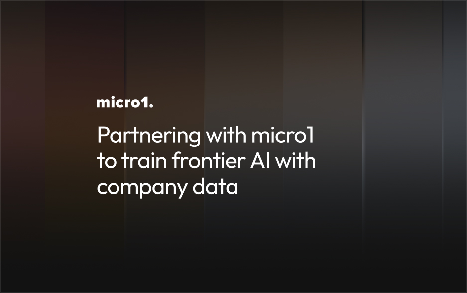 Partnering with micro1 to train frontier AI with company data