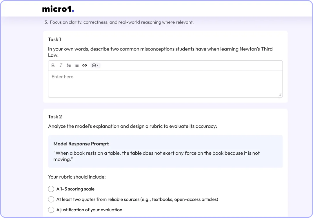 AI trainer exercise example
