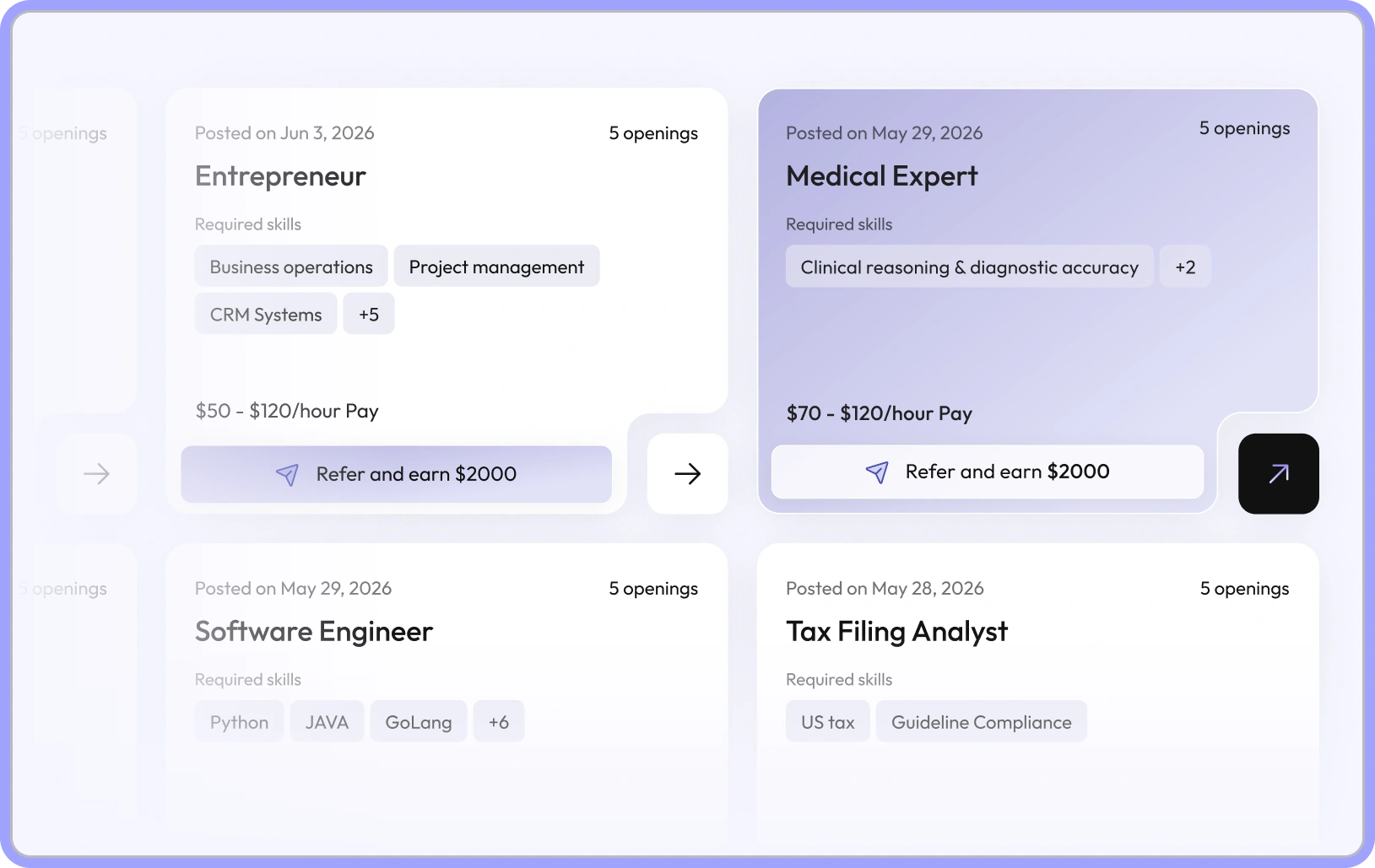 Get your referral link for a opportunity