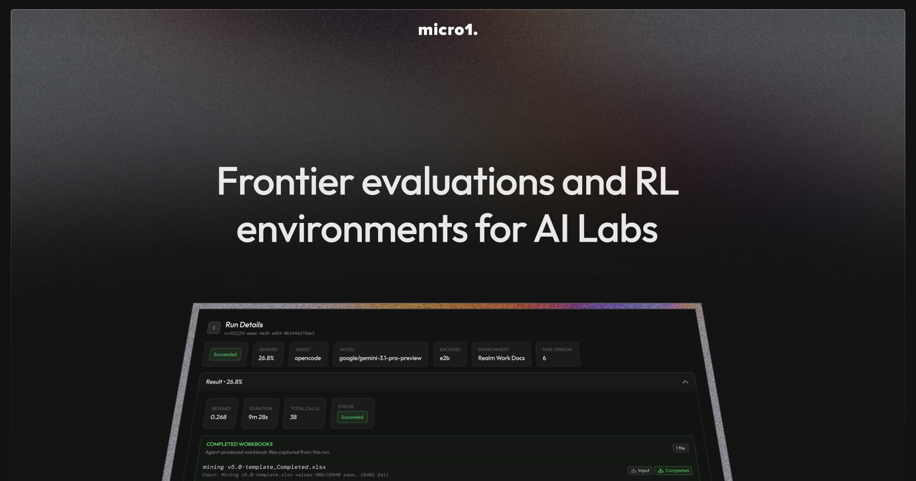 Frontier evaluations and RL environments for AI Labs
