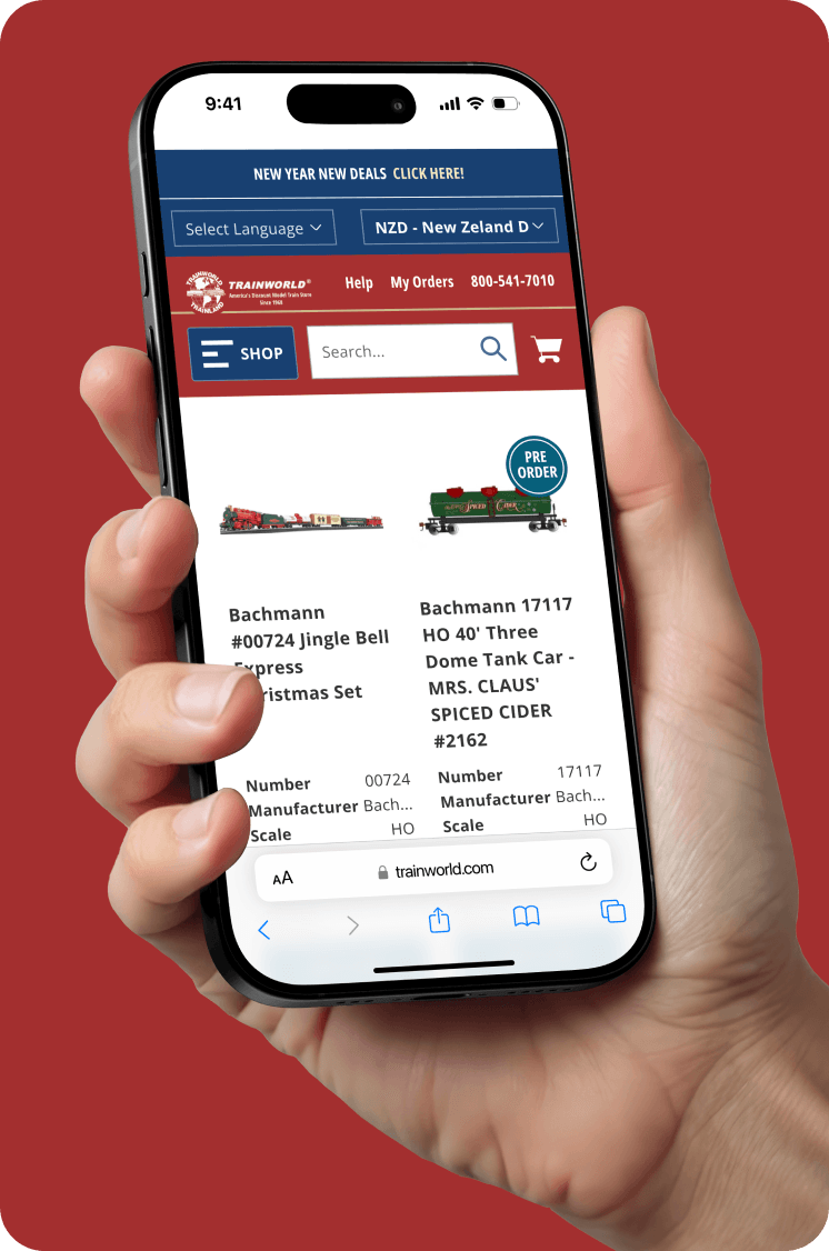 TrainWorld product detailed page in hand