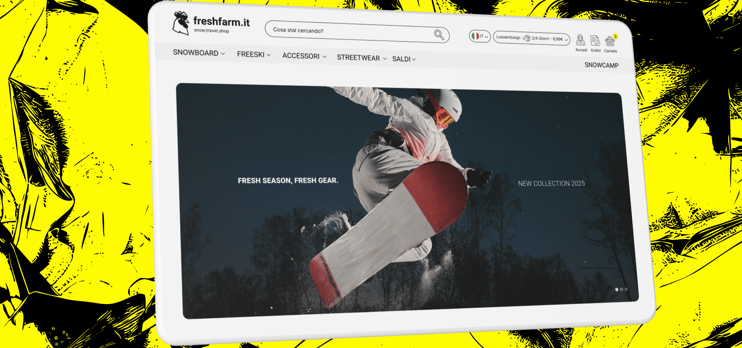 FreshFarm homepage screen