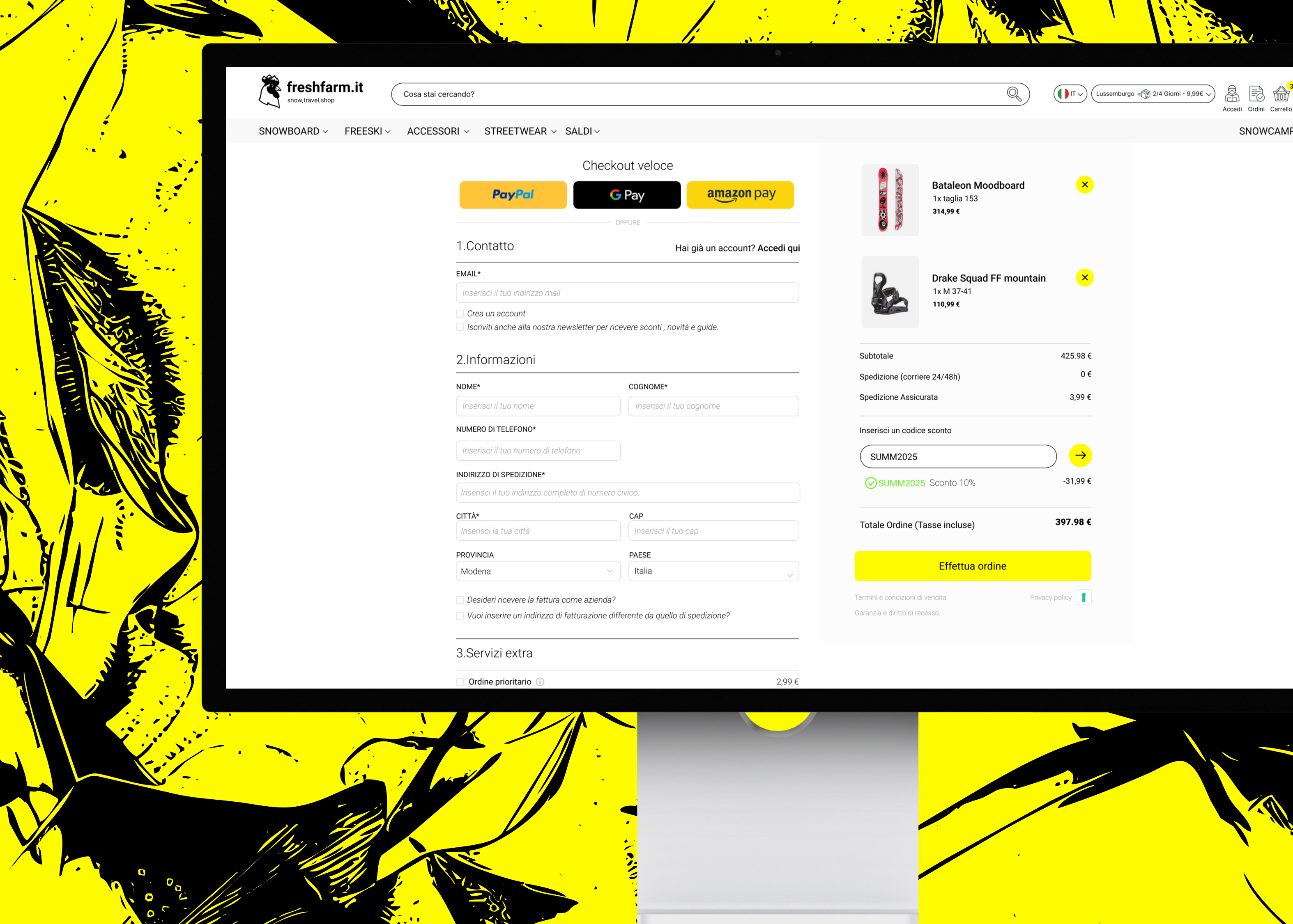 FreshFarm desktop checkout screen