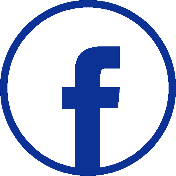 Facebook logo with a lowercase f inside a circle.