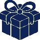 Icon of a gift box decorated with a bow on top.