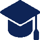 Navy blue graduation cap icon with a tassel.