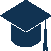 Blue graduation cap icon symbolizing education or courses.