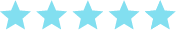 Row of five bright yellow stars evenly spaced on a white background.