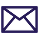 Simple dark blue envelope icon representing email or mail.