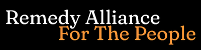 Remedy Alliance text logo with 'For The People' in orange on a black background.