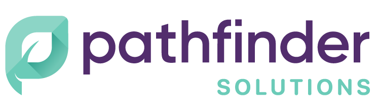 Pathfinder Solutions logo with a teal geometric icon and purple and teal text.