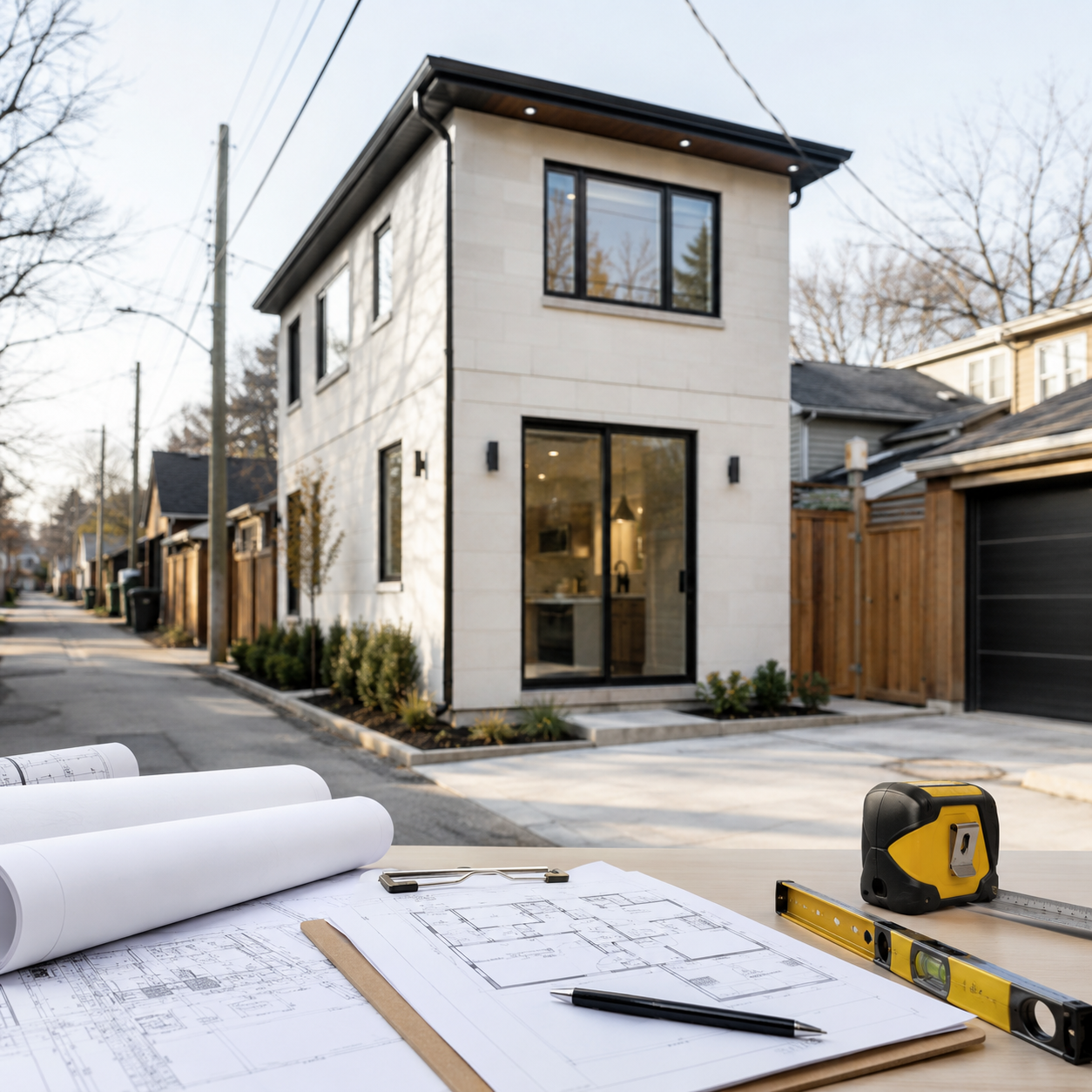 Garden suite permit drawings and planning review for a Brampton property