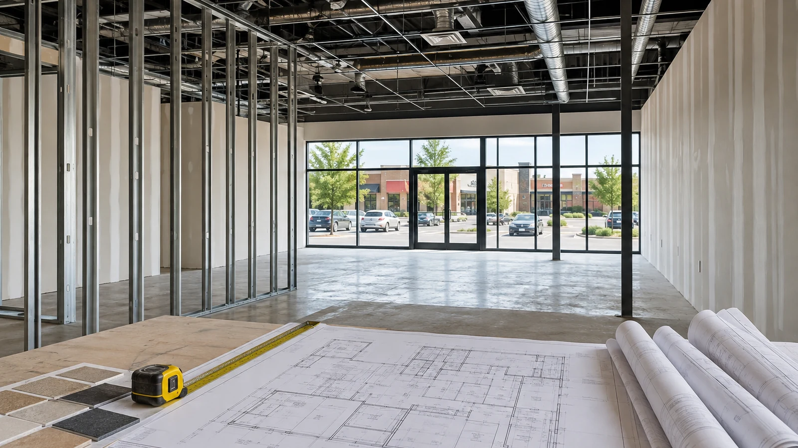 Brampton commercial tenant unit with coordinated permit drawings prepared before renovation