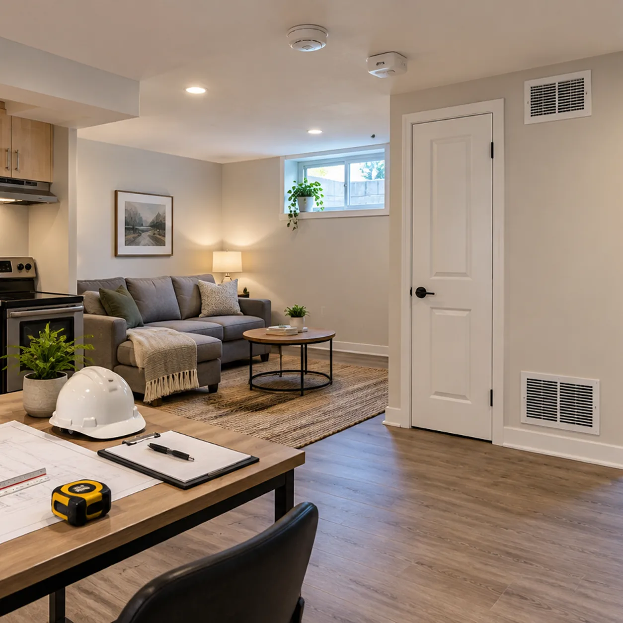 Finished Scarborough basement apartment prepared for Toronto permit inspection