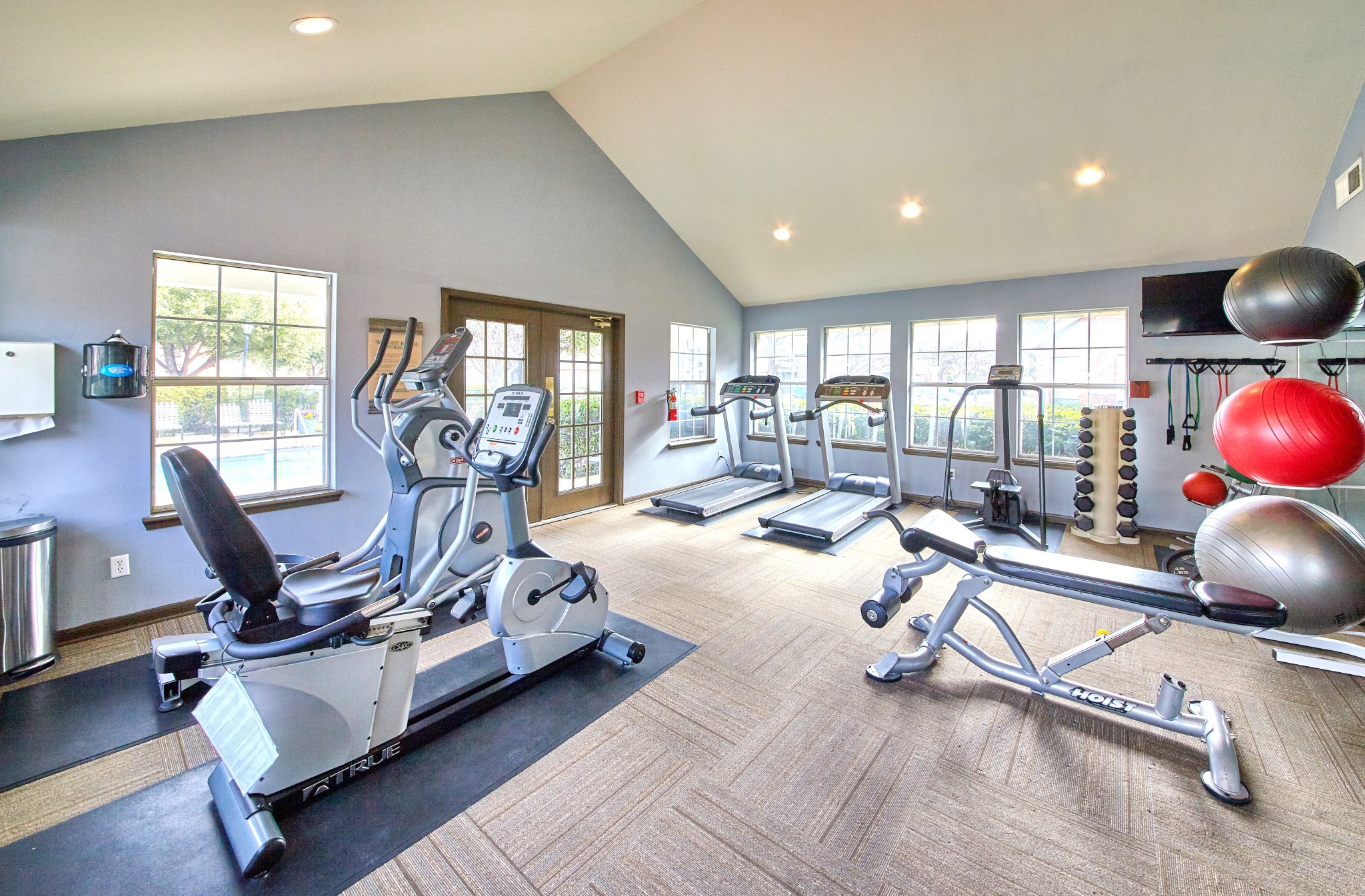 Fitness center at The Trails of Valley Ranch in North Irving, Texas