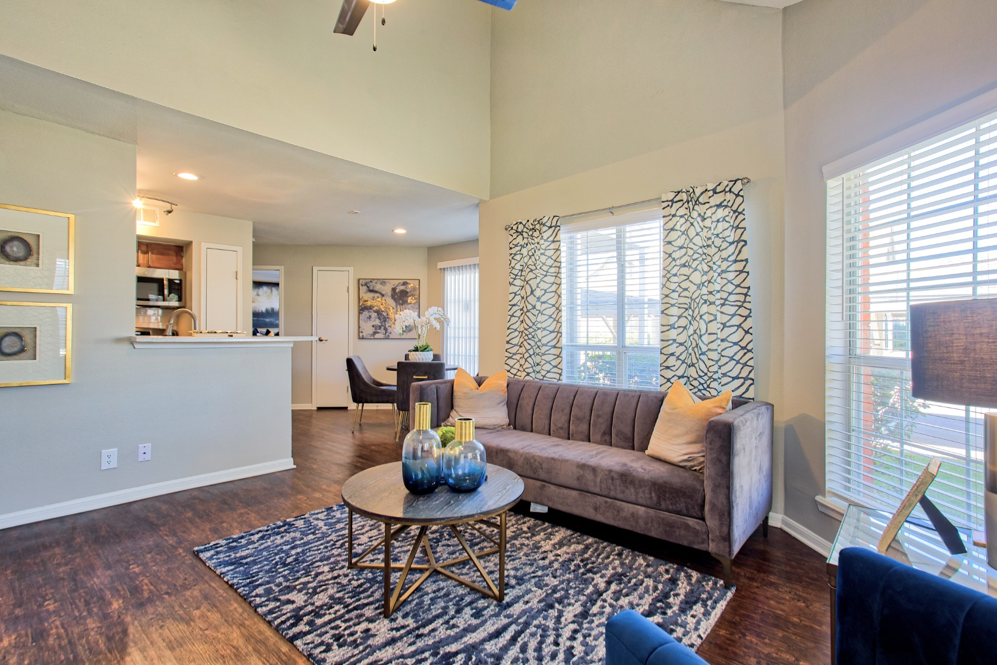 Living room at The Trails of Valley Ranch in North Irving, Texas