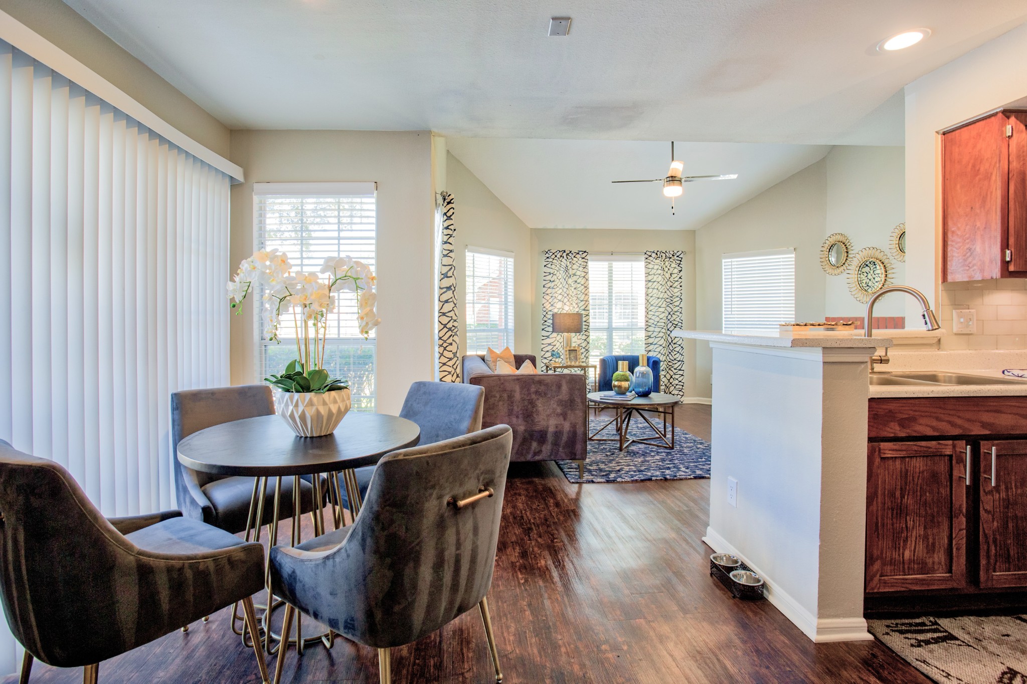 Living room at The Trails of Valley Ranch in North Irving, Texas